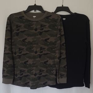Old Navy Kids Camo and Black Long Sleeve Tees